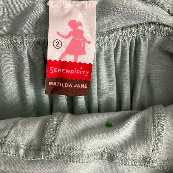 Matilda Jane Green Button Accents Ruffled Sundress Size 2 - Picture 2 of 4